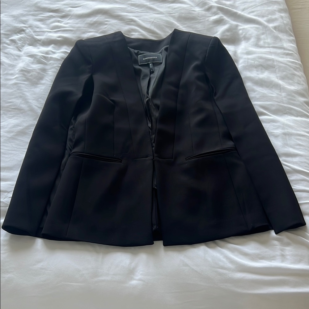 BCBGMaxAzria Black Blazer Structured Suit Jacket